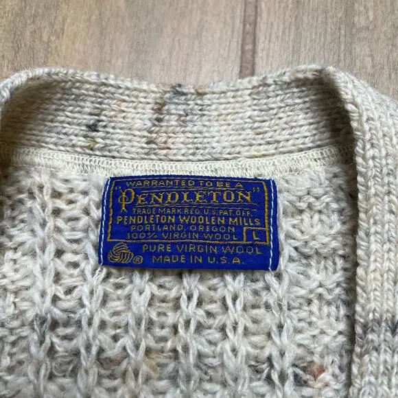 Vintage Pendleton Virgin Wool Cardigan Sweater USA Made Size Large